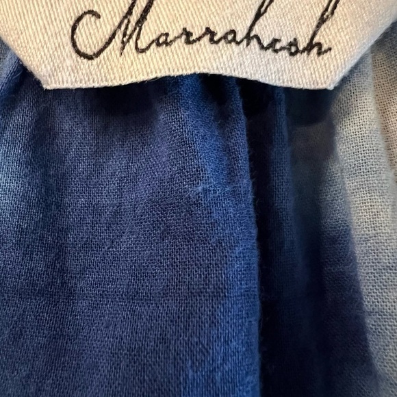 CAFFE MARRAKESH WOMENS BLUE TYE DYE TOP SIZE LARGE LIGHTWEIGHT AND FLOWY - Picture 6 of 11